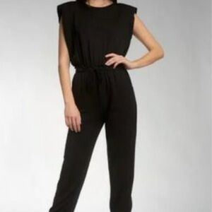 Elan Sleeveless Black Jumpsuit